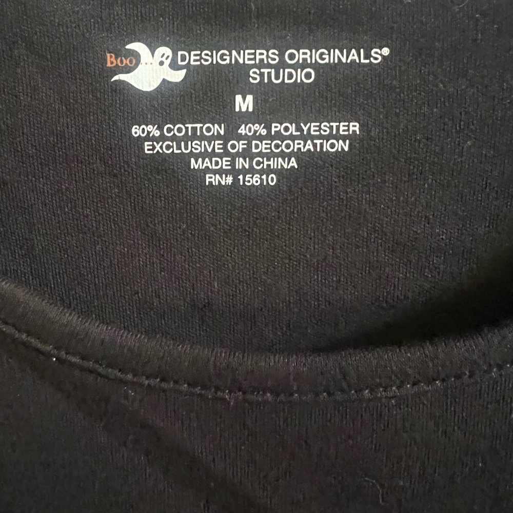 Designers Originals Black Long Sleeve Top with Orange Pumpkin Design‎ - Picture 5 of 6